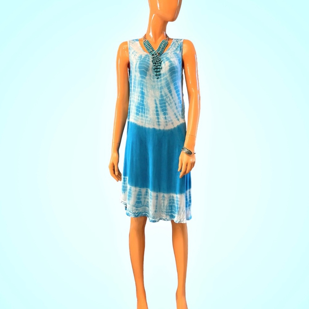 INDIA BOUTIQUE Tie Dye Printed Flowy Tunic Dress / Coverup